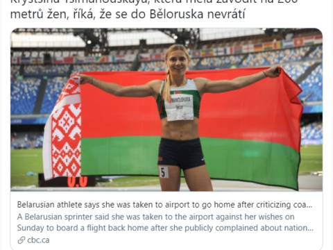 Běloruská běžkyně, Krystsina Tsimanouskaya se do Běloruska nevrátí
